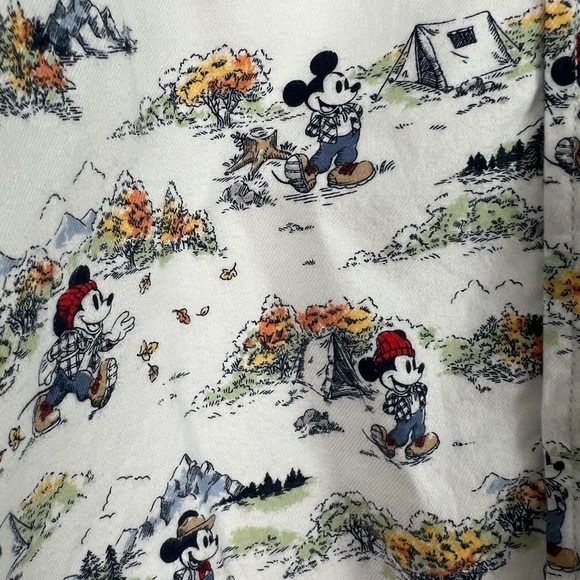 Janie and Jack x Disney Button Down Shirt with Mickey Mouse Camping AOP Sz 7 - Picture 3 of 4